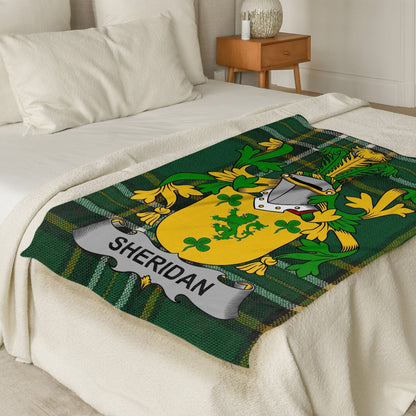 Sheridan Surname Irish Tartan Throw Blanket