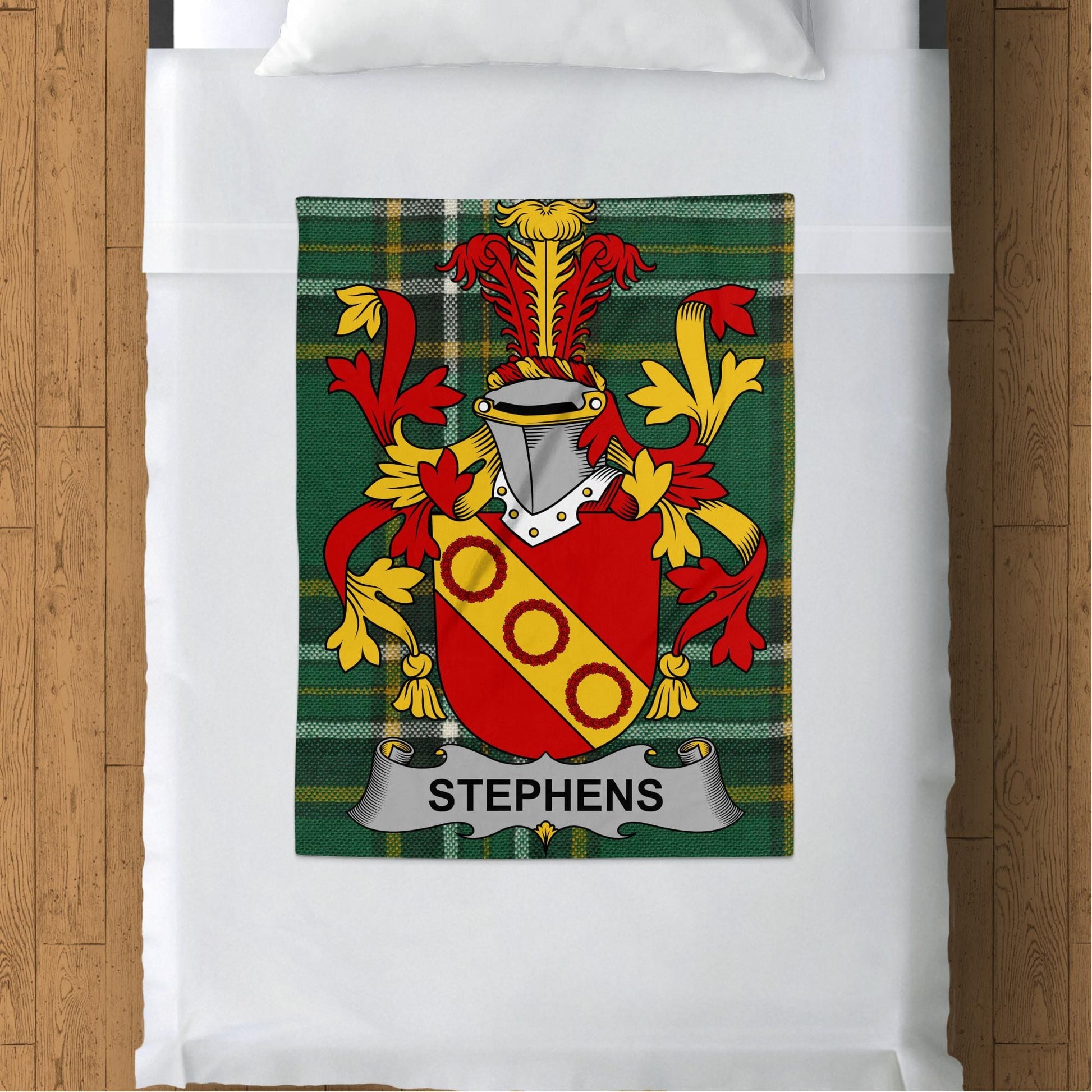 Stephens Surname Irish Tartan Throw Blanket