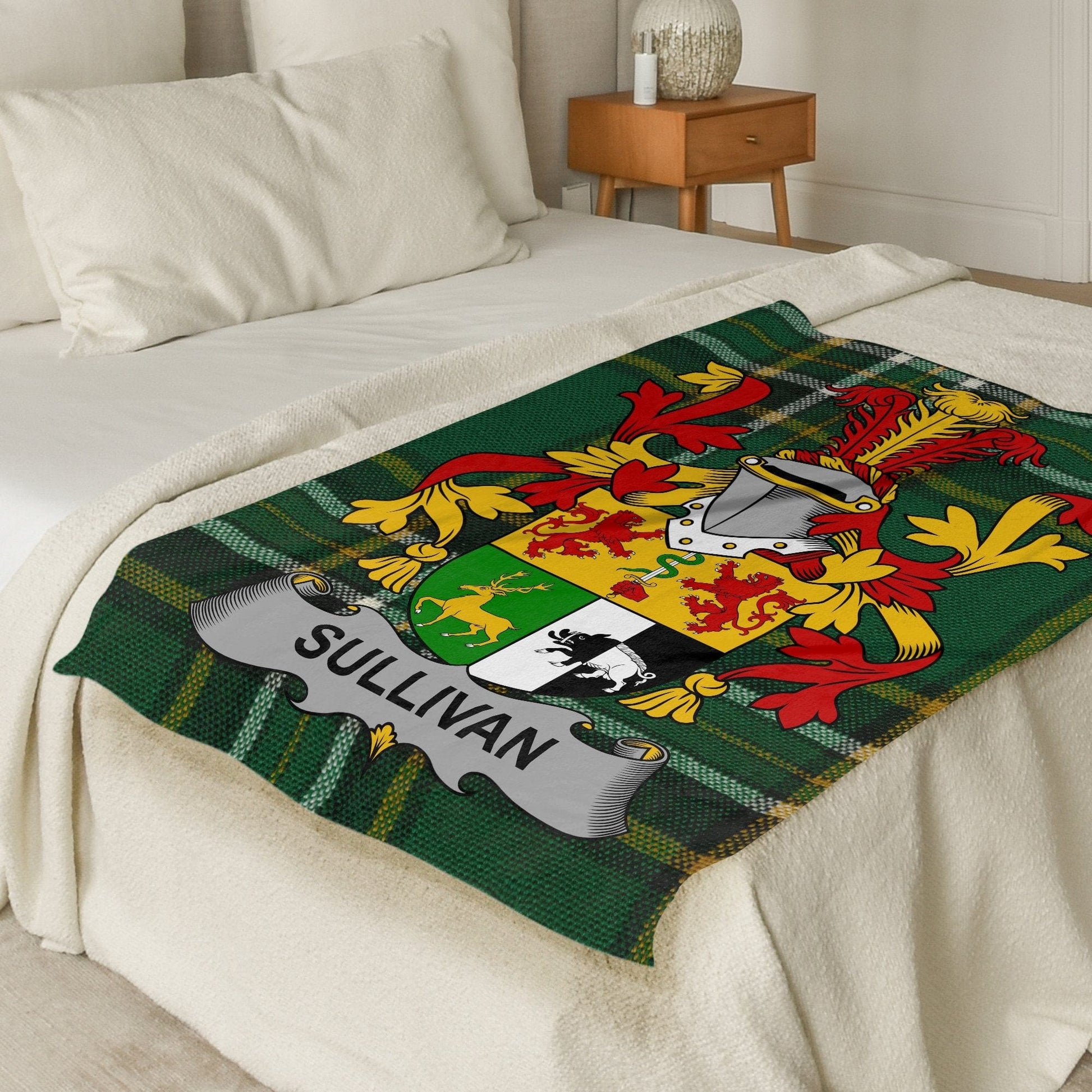 Sullivan Surname Irish Tartan Throw Blanket