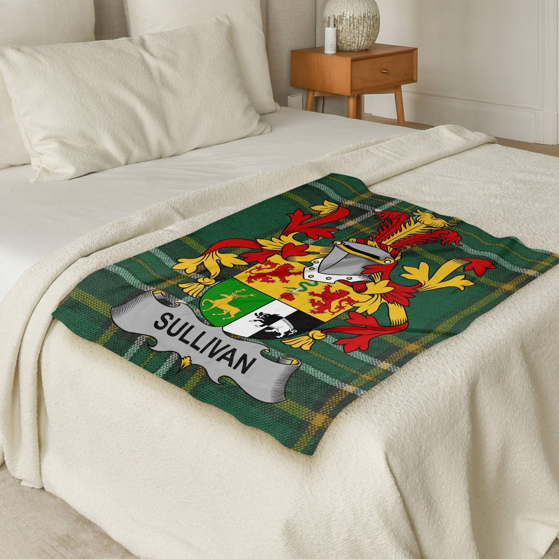 Sullivan Surname Irish Tartan Throw Blanket