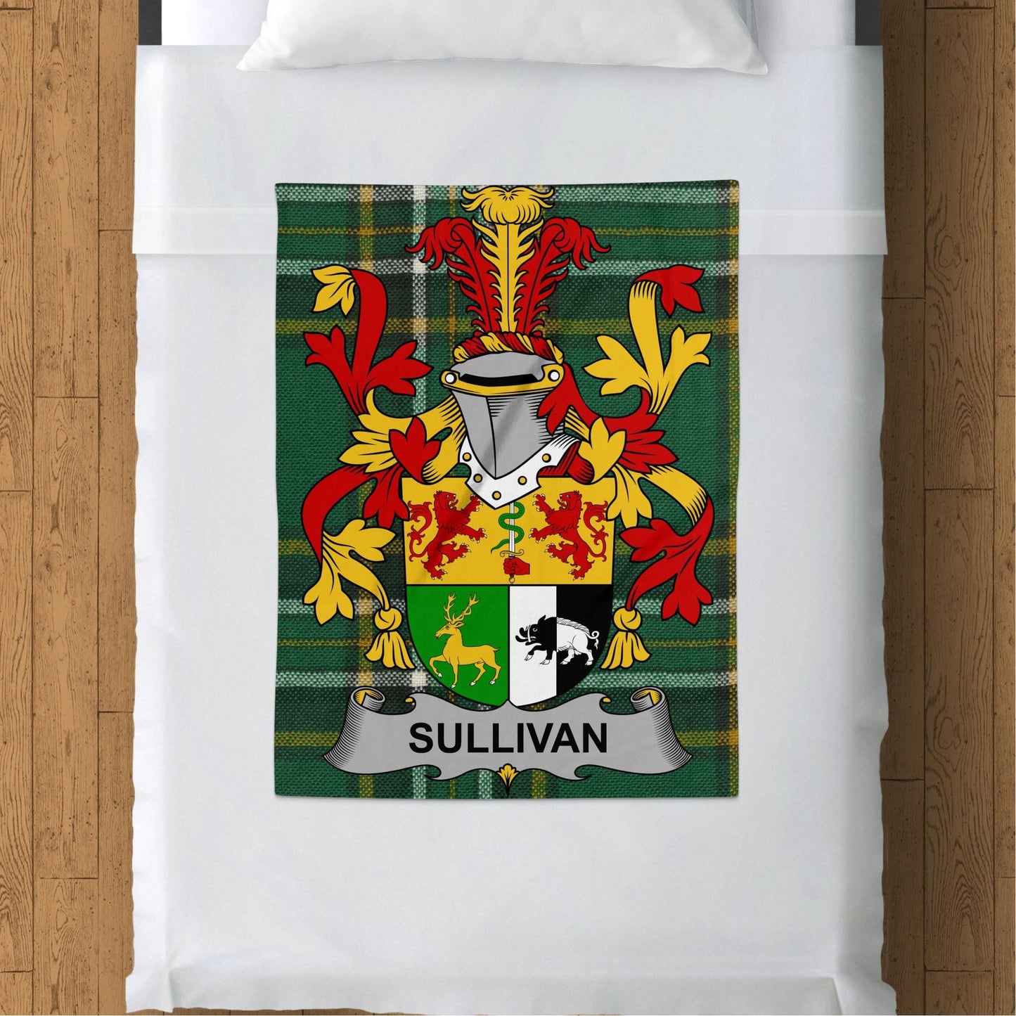 Sullivan Surname Irish Tartan Throw Blanket