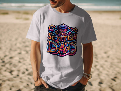 Vibrant Scottish Dad Graphic Design Illustration T-Shirt