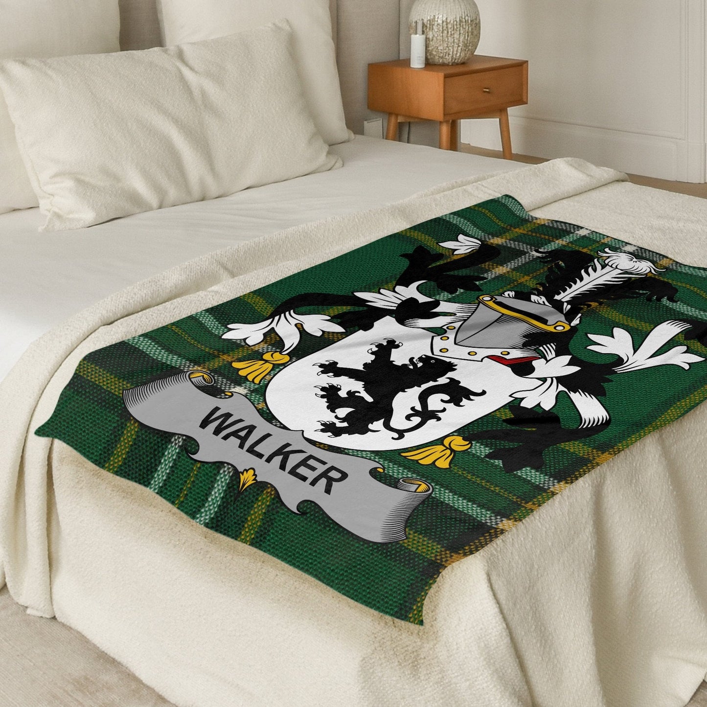 Walker Surname Irish Tartan Throw Blanket