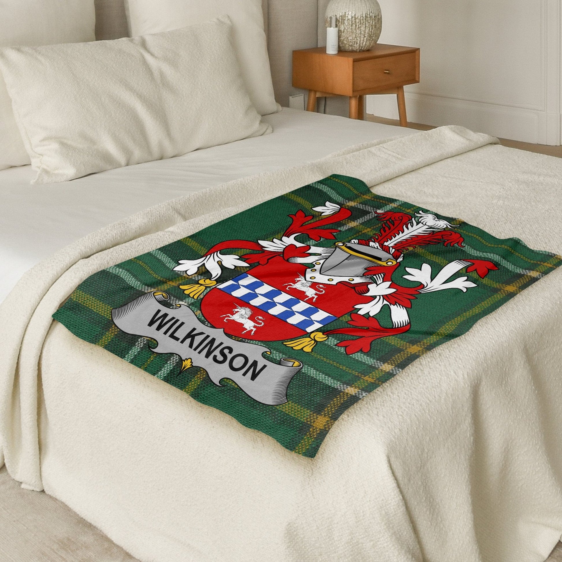 Wilkinson Surname Irish Tartan Throw Blanket