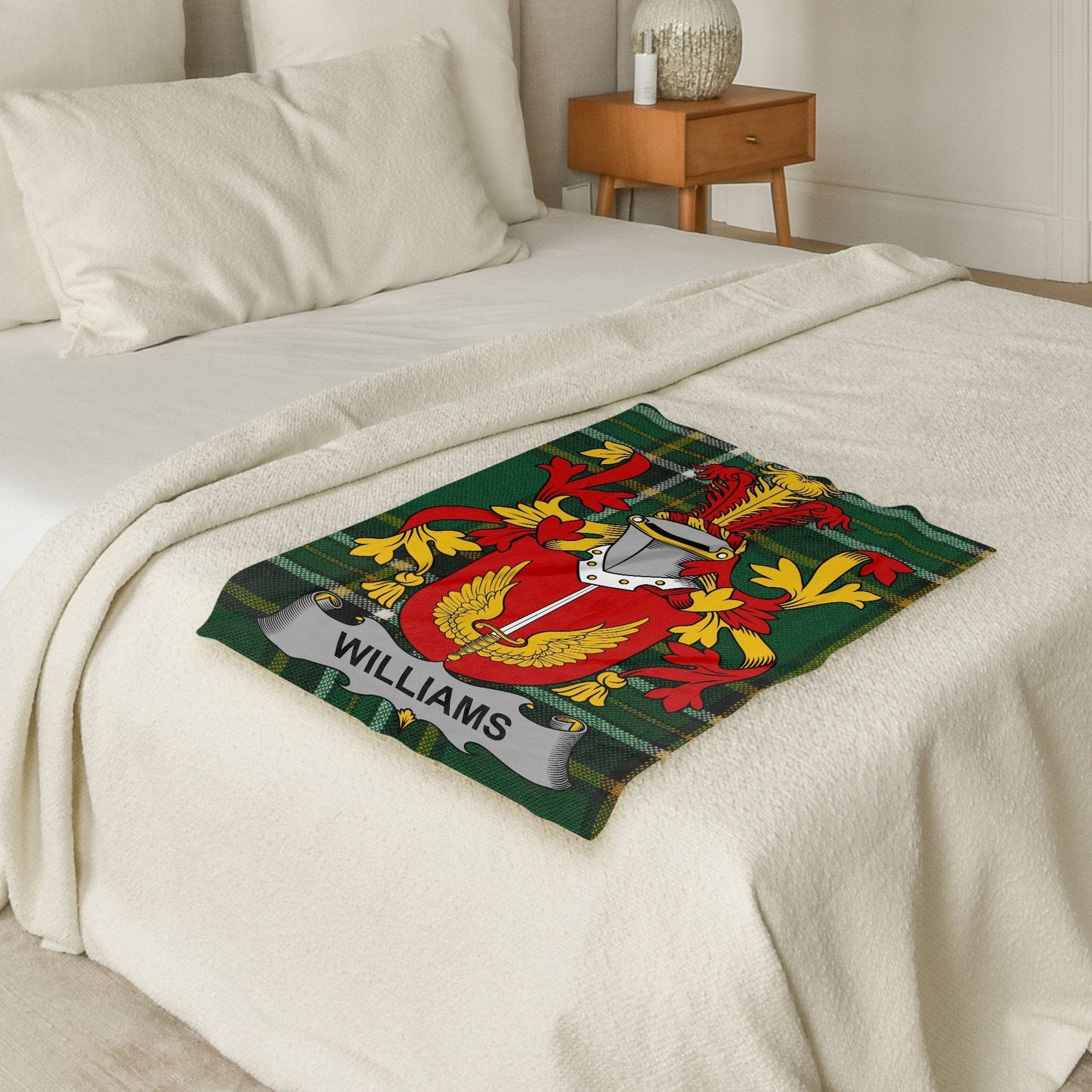 Williams Surname Irish Tartan Throw Blanket