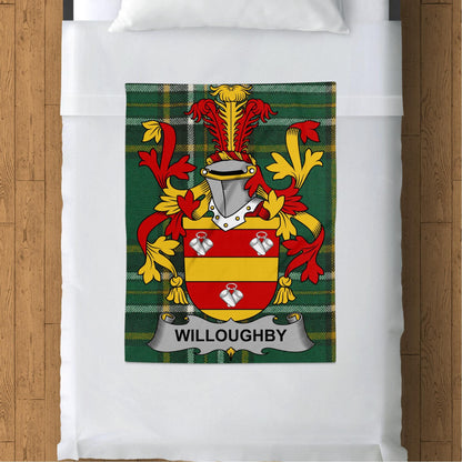 Willoughby Surname Irish Tartan Throw Blanket